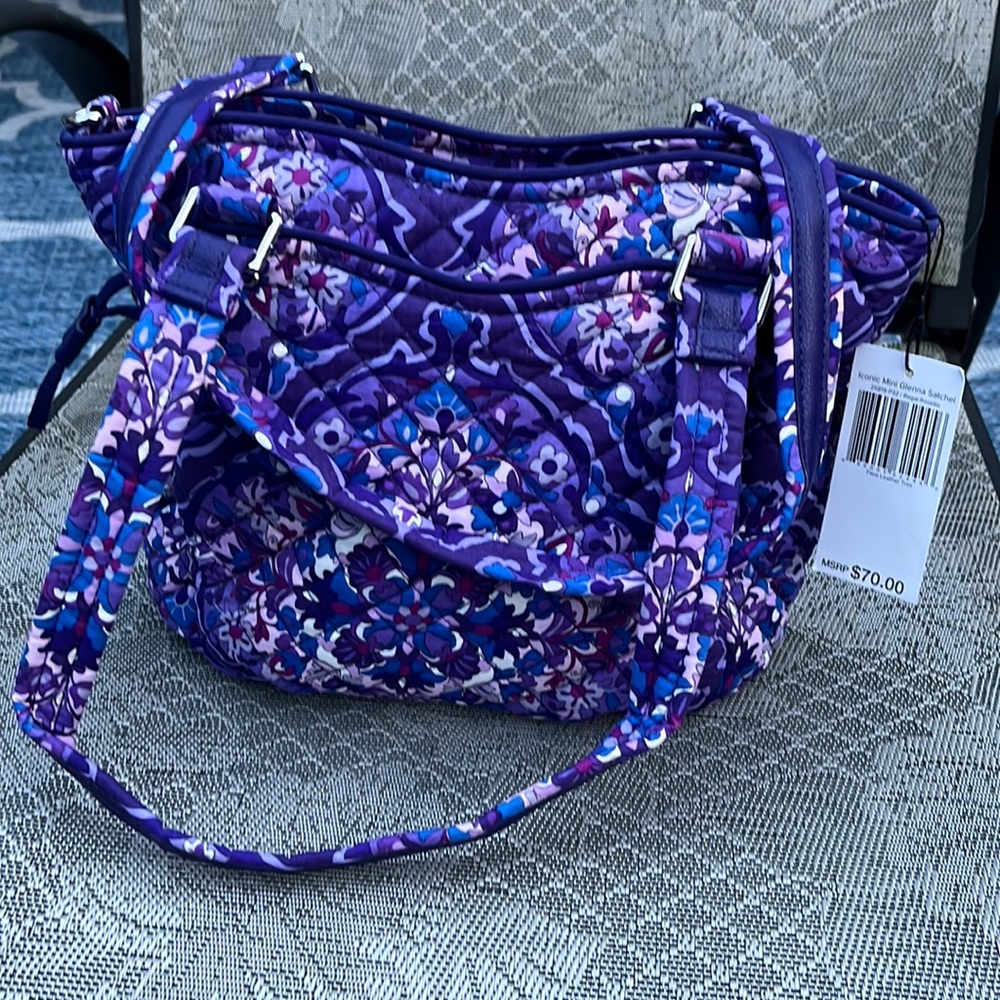 Vera Bradley iconic Glenna satchel regal rosette pattern